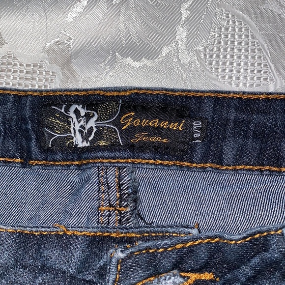Govanni Dark Gold Embroidered Jeans - Picture 4 of 6